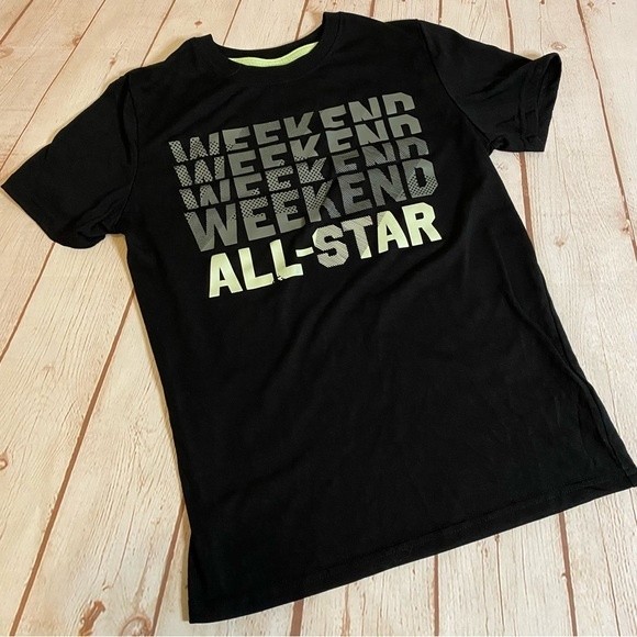 Cat & Jack Weekend All-Star Black Text T-Shirt - Picture 2 of 5